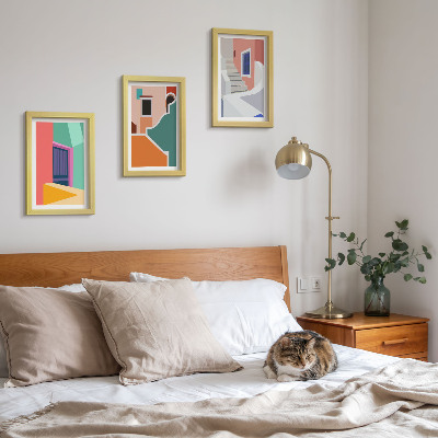 Galerie de perete Ilustrații colorate ale clădirilor în stil modern