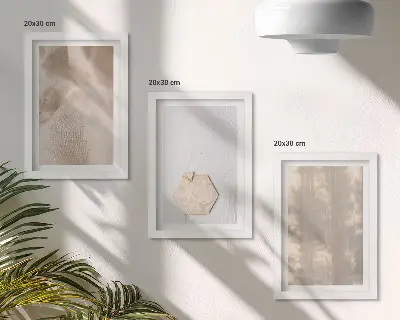Galerie de perete cu texturi subtile în stil boho natural