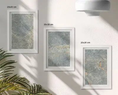 Set 3 tablouri cu structură decorativă din piatră și marmură verde venată