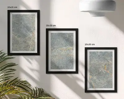 Set 3 tablouri cu structură decorativă din piatră și marmură verde venată