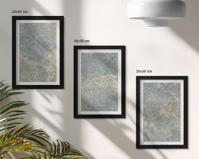 Set 3 tablouri Structură decorativă din piatră cu marmură verde venată
