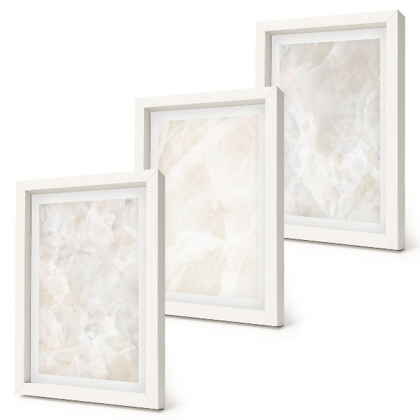 Set 3 tablouri Structuri pastelate din piatră, din marmură albă