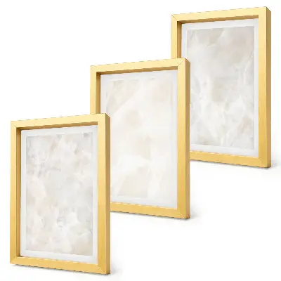 Set 3 tablouri cu structuri pastelate din marmură albă