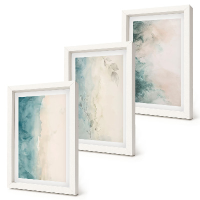 Set 3 tablouri Picturi în acuarelă pe pânză, stil minimalist