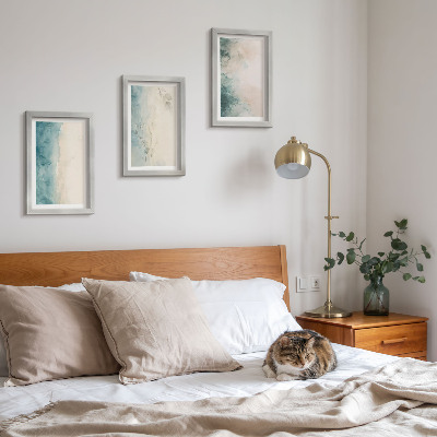Set 3 tablouri Picturi în acuarelă pe pânză, stil minimalist