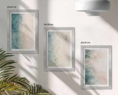 Set 3 tablouri Picturi în acuarelă pe pânză, stil minimalist