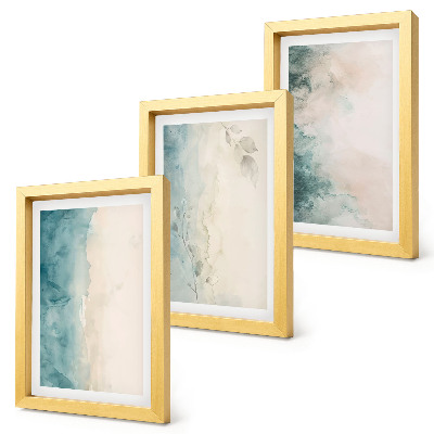 Set 3 tablouri Picturi în acuarelă pe pânză, stil minimalist