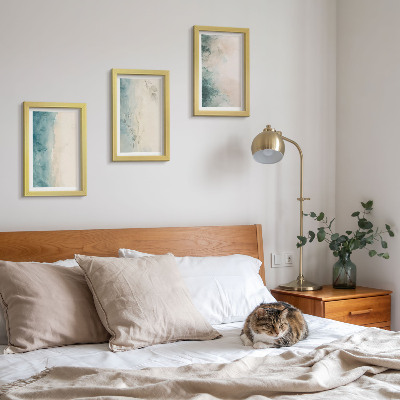 Set 3 tablouri Picturi în acuarelă pe pânză, stil minimalist