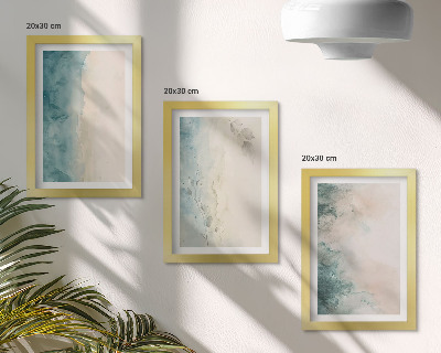 Set 3 tablouri Picturi în acuarelă pe pânză, stil minimalist