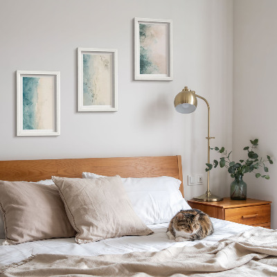 Set 3 tablouri Picturi în acuarelă pe pânză, stil minimalist