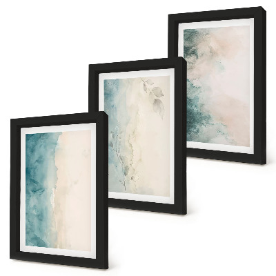 Set 3 tablouri Picturi în acuarelă pe pânză, stil minimalist