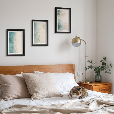 Set 3 tablouri Picturi în acuarelă pe pânză, stil minimalist