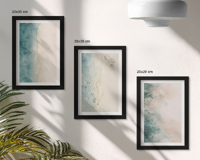 Set 3 tablouri Picturi în acuarelă pe pânză, stil minimalist