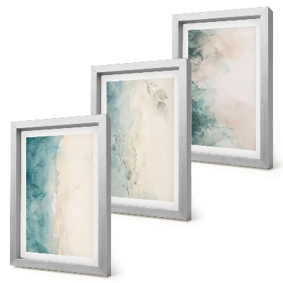 Set 3 tablouri Picturi în acuarelă pe pânză, stil minimalist