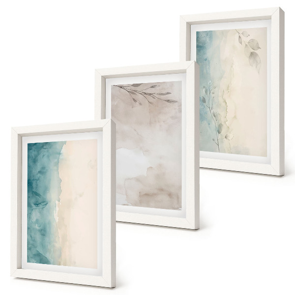 Set 3 tablouri Textură subtilă picturală de acuarelă