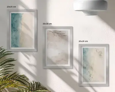 Set 3 tablouri cu textură subtilă picturală de acuarelă