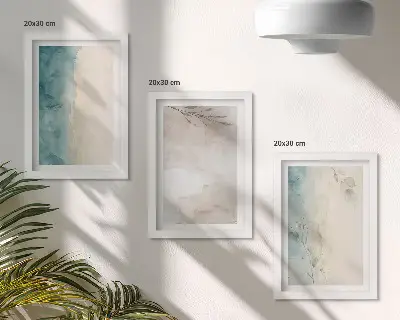 Set 3 tablouri cu textură subtilă picturală de acuarelă