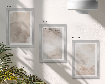 Set 3 tablouri Textură de vopsele acuarelă vărsate în stil boho