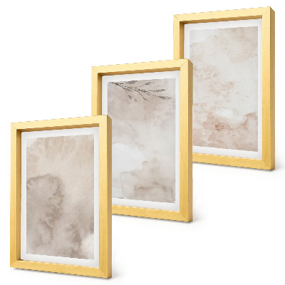 Set 3 tablouri Textură de vopsele acuarelă vărsate în stil boho