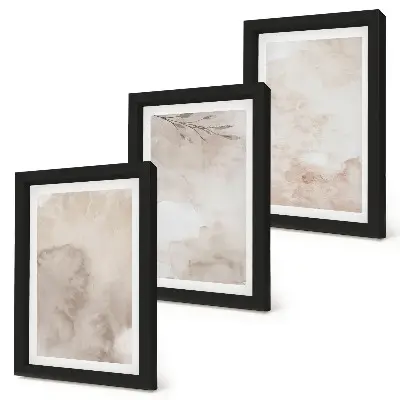 Set de 3 tablouri cu textură de vopsele acuarelă vărsate în stil boho