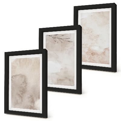 Set 3 tablouri Textură de vopsele acuarelă vărsate în stil boho