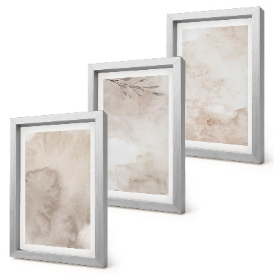 Set 3 tablouri Textură de vopsele acuarelă vărsate în stil boho