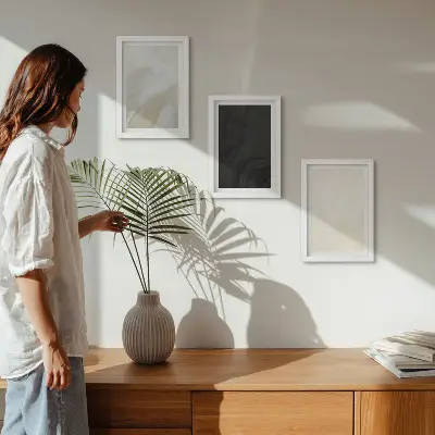 Set de 3 tablouri cu structuri în diferite nuanțe de minimalism