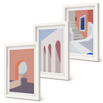 Galerie de perete Ilustrații de arhitectură urbană în stil minimalist