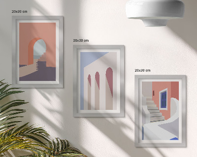 Galerie de perete Ilustrații de arhitectură urbană în stil minimalist