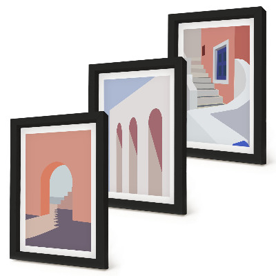Galerie de perete Ilustrații de arhitectură urbană în stil minimalist