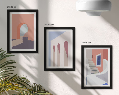 Galerie de perete Ilustrații de arhitectură urbană în stil minimalist