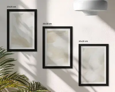Set de 3 tablouri cu textură de vopsea și urme de minimalism