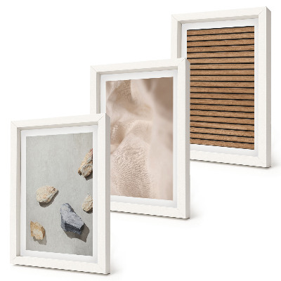 Set 3 tablouri Pietre, lemn, material textil, diverse texturi