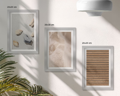 Set 3 tablouri Pietre, lemn, material textil, diverse texturi