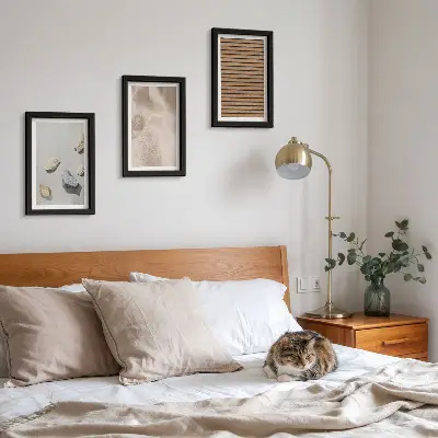 Set de 3 tablouri cu texturi diverse de piatră, lemn și material textil