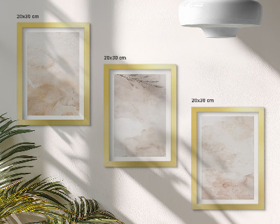 Set 3 tablouri Pete și frunze de acuarelă în culori pastelate