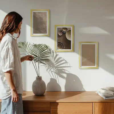 Set 3 tablouri cu structuri din piatră în stil minimalist modern