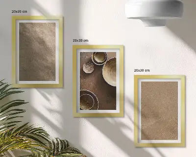 Set 3 tablouri cu structuri din piatră în stil minimalist modern