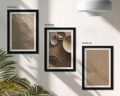 Set 3 tablouri cu structuri din piatră în stil minimalist modern