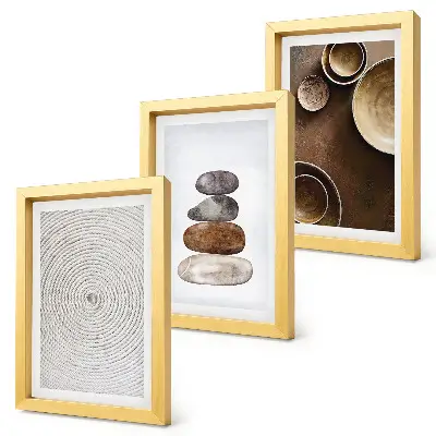 Set 3 tablouri cu texturi în design artistic modern