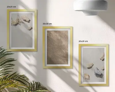 Galerie de perete cu structuri naturale din pietre de plajă