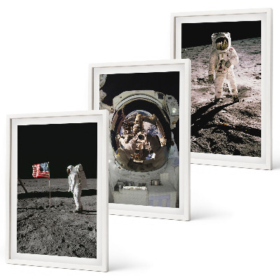 Set tablouri decorative Aterizarea astronauților NASA pe Lună