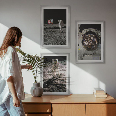 Set tablouri decorative Aterizarea astronauților NASA pe Lună