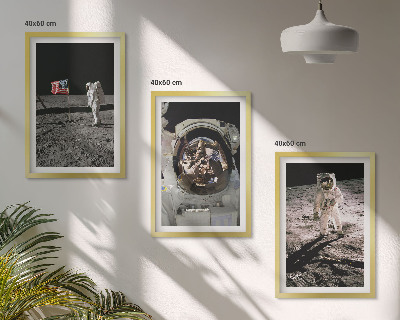 Set tablouri decorative Aterizarea astronauților NASA pe Lună