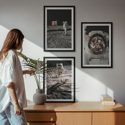 Set tablouri decorative Aterizarea astronauților NASA pe Lună