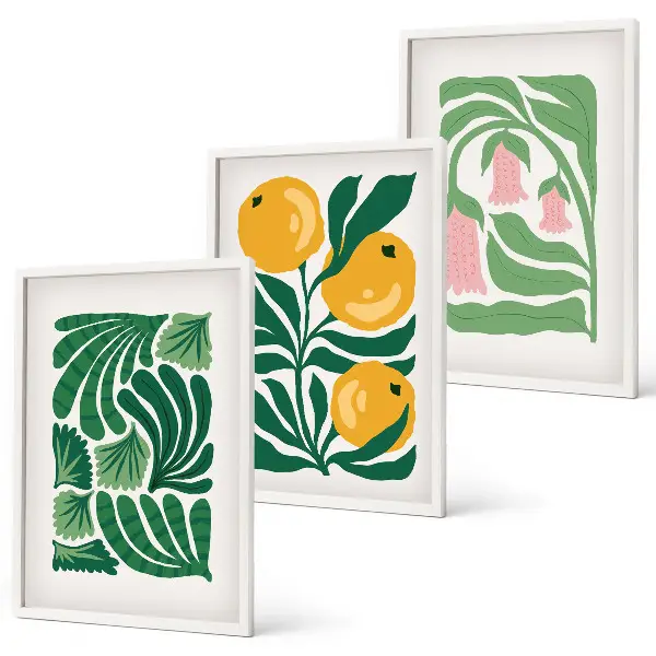 Set de tablouri pentru dormitor cu modele minimaliste de plante