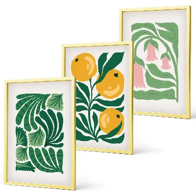 Set de tablouri pentru dormitor cu modele minimaliste de plante