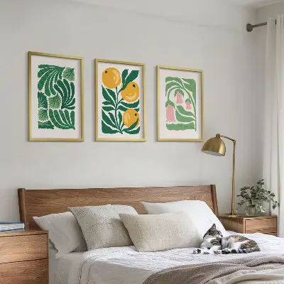 Set de tablouri pentru dormitor cu modele minimaliste de plante