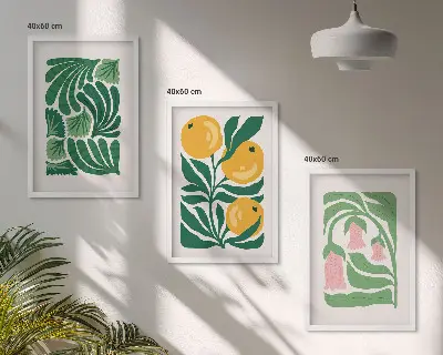 Set de tablouri pentru dormitor cu modele minimaliste de plante