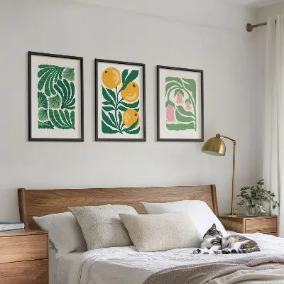 Set de tablouri pentru dormitor cu modele minimaliste de plante